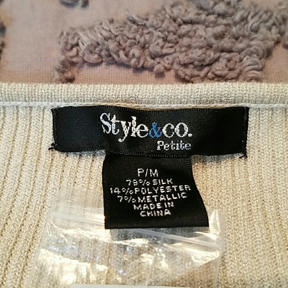 Macy’s Metallic Petite Top - Picture 6 of 7